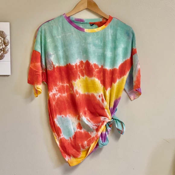 Oversized Sunkist Tie Dye Drop Shoulder T-Shirt - Picture 7 of 10